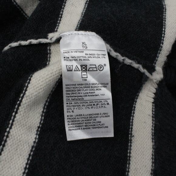 XL BananaRepublic Turtleneck Sweater Stripe Charcoal Heather Soft - Picture 10 of 16